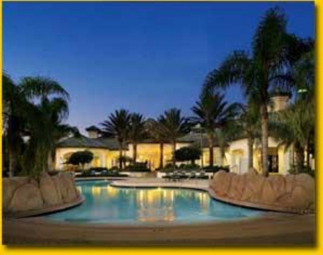 Vacation home for rent near Disney World - Main Pool at Night